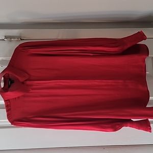 Express red long sleeve collared blouse